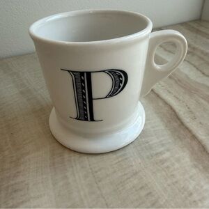 Anthropologie White Monogram 'P' Mug